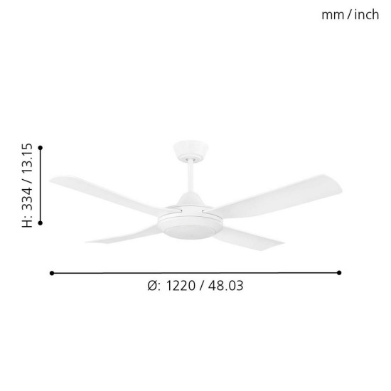 EGLO BONDI 1 fehér LED mennyezeti ventilátoros lámpa (EG-35089) LED 1 izzós IP20