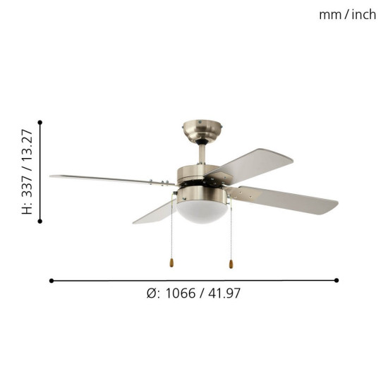 EGLO GELSINA ezüst mennyezeti csillár ventilátor (EG-35041) E14 1 izzós IP20