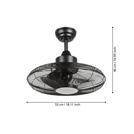 EGLO IGELDO fekete LED mennyezeti ventilátoros lámpa (EG-35133) LED 1 izzós IP20