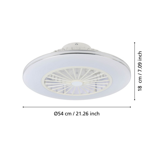 EGLO LOVISCA fehér LED mennyezeti ventilátoros lámpa (EG-35142) LED 1 izzós IP20