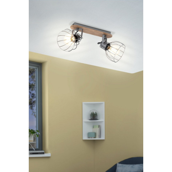 EGLO SAMBATELLO barna - ezüst LED spot lámpa (EG-98135) E27 2 izzós IP20