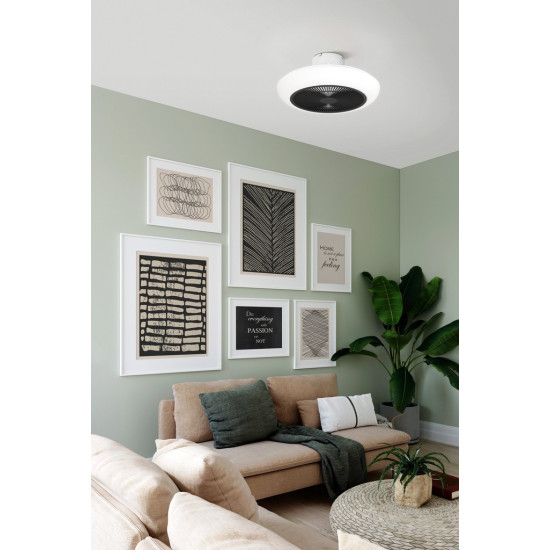 EGLO SAYULITA fekete-fehér LED mennyezeti ventilátoros lámpa (EG-35094) LED 1 izzós IP20