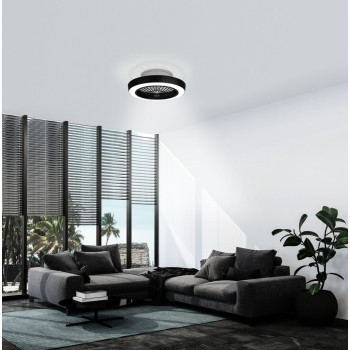 EGLO SAZAN fekete-fehér LED mennyezeti ventilátoros lámpa (EG-35096) LED 1 izzós IP20