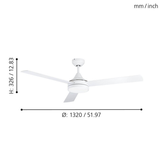 EGLO SESIMBRA fehér LED mennyezeti ventilátoros lámpa (EG-35079) LED 1 izzós IP20