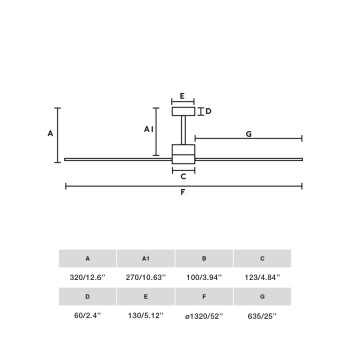 Faro Amelia L fehér fényforrás nélküli mennyezeti ventilátor (FAR-33760)   IP20