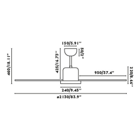 Faro ANDROS fehér fényforrás nélküli mennyezeti ventilátor (FAR-33461A)   IP20