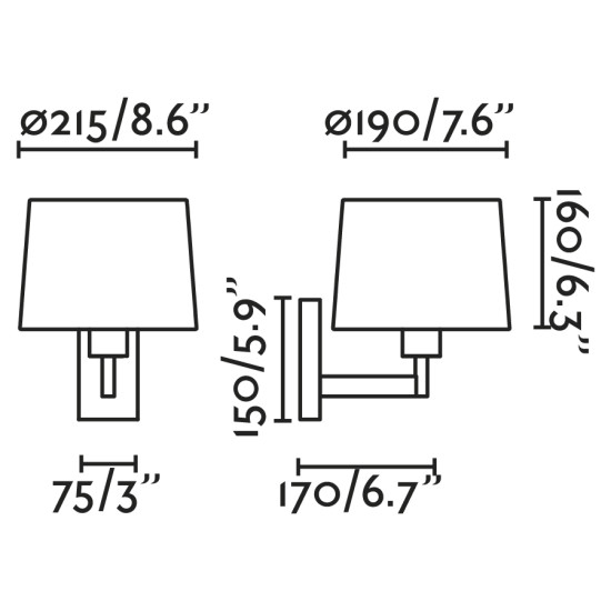 Faro Artis bronz-fehér fali lámpa (FAR-68490-01) E27 1 izzós IP20