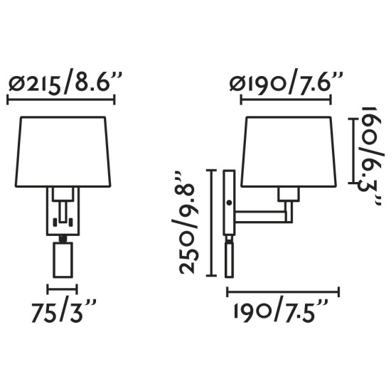 Faro Artis bronz-fehér olvasólámpás fali lámpa (FAR-68492-01) E27 2 izzós IP20