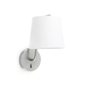 Faro Berni nikkel-fehér fali lámpa (FAR-29328) E27 1 izzós IP20