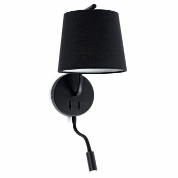 Faro Berni fekete olvasólámpás fali lámpa (FAR-29330) E27 2 izzós IP20