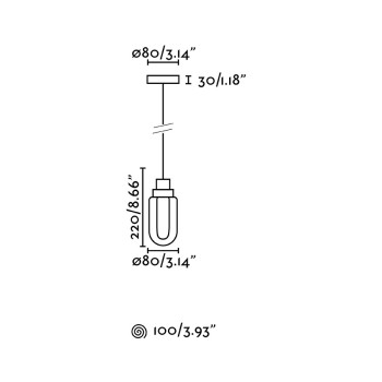 Faro Brume szürke LED függesztett lámpa (FAR-40078) LED 1 izzós IP44