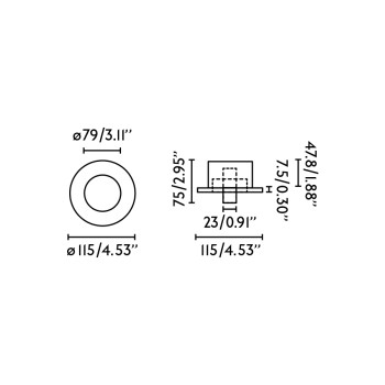 Faro Click fekete LED beépíthető lámpa (FAR-43601) LED 1 izzós IP20