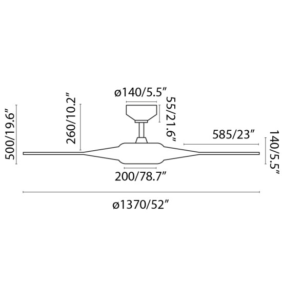 Faro Cocos L fehér LED mennyezeti csillár ventilátor (FAR-33548WP) LED 1 izzós IP20