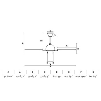 Faro Cuba L barna fényforrás nélküli mennyezeti ventilátor (FAR-33352)   IP20