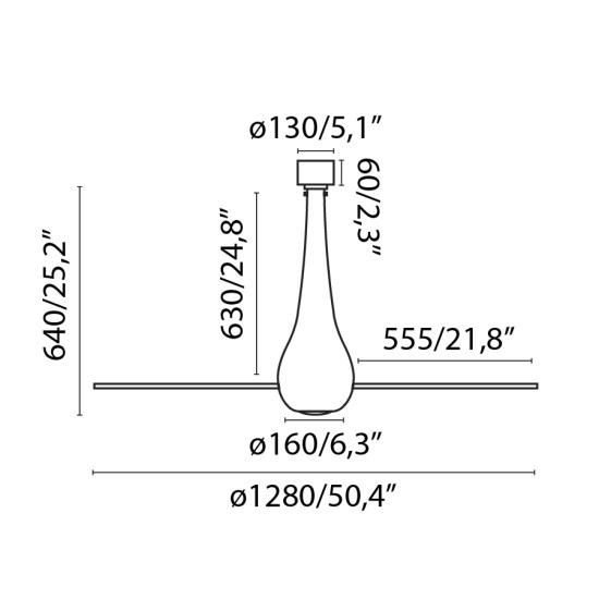 Faro Eterfan M fehér-átlátszó LED mennyezeti csillár ventilátor (FAR-32000WP-9) LED 1 izzós IP20