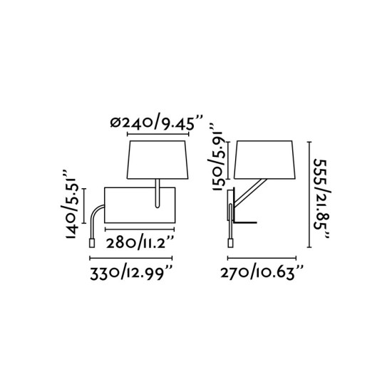 Faro Handy fehér olvasólámpás fali lámpa (FAR-28414) E27 2 izzós IP20