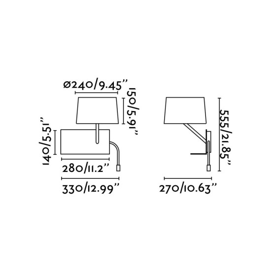 Faro Handy fehér olvasólámpás fali lámpa (FAR-28415) E27 2 izzós IP20