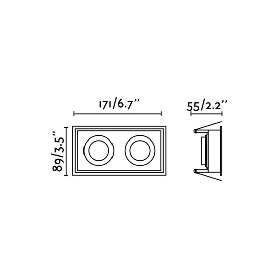 Faro Hyde SQ fehér beépíthető lámpa (FAR-40124) GU10 2 izzós IP44