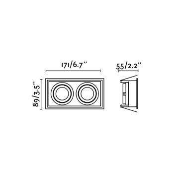 Faro Hyde SQ fekete beépíthető lámpa (FAR-40127) GU10 2 izzós IP20