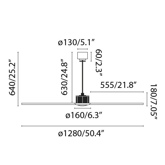 Faro Just Fan M fekete LED mennyezeti csillár ventilátor (FAR-32100-10) LED 1 izzós IP20