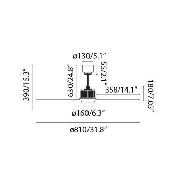 Faro Just Fan XS réz-barna LED mennyezeti csillár ventilátor (FAR-33423-10) LED 1 izzós IP20