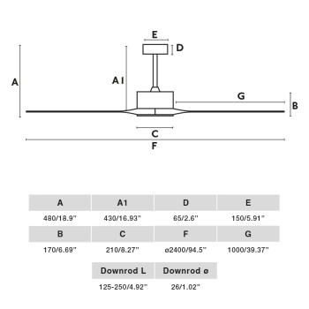 Faro KAUAI fehér-barna fényforrás nélküli mennyezeti ventilátor (FAR-34201A)   IP20