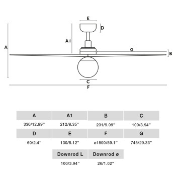 Faro Klim L fehér-barna mennyezeti csillár ventilátor (FAR-34279-11L) E27 1 izzós IP20