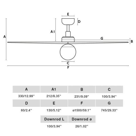 Faro Klim L fehér-barna mennyezeti csillár ventilátor (FAR-34279-11L) E27 1 izzós IP20