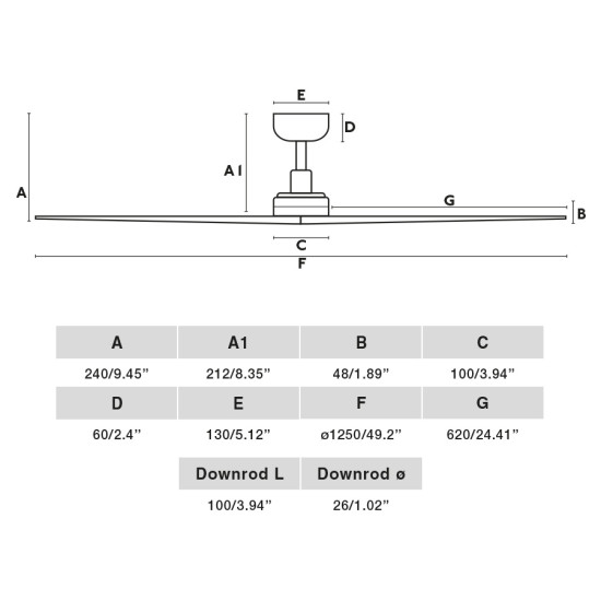 Faro Klim M fekete-barna fényforrás nélküli mennyezeti ventilátor (FAR-34277)   IP20