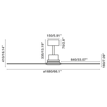 Faro LANTAU XL nikkel-barna fényforrás nélküli mennyezeti ventilátor (FAR-33464DC)   IP20