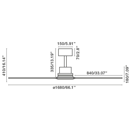 Faro LANTAU XL nikkel-barna fényforrás nélküli mennyezeti ventilátor (FAR-33464DCWP)   IP20