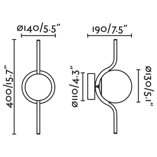 Faro Levita fekete-fehér LED fali lámpa (FAR-29695) LED 1 izzós IP20