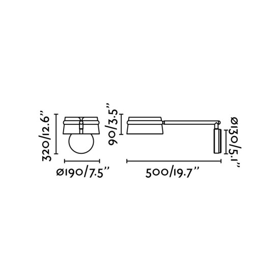 Faro Loop fekete-cseresznye LED fali lámpa (FAR-29566) LED 1 izzós IP20