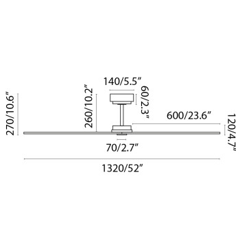 Faro Milos L fekete fényforrás nélküli mennyezeti ventilátor (FAR-34100)   IP20