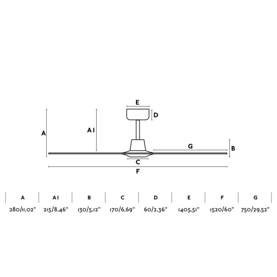 Faro Morea L barna fényforrás nélküli mennyezeti ventilátor (FAR-33511)   IP20