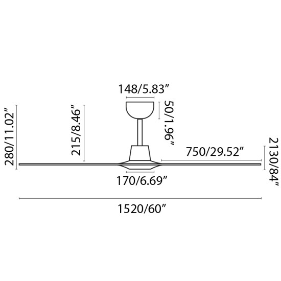 Faro Morea L barna fényforrás nélküli mennyezeti ventilátor (FAR-33511WP)   IP20