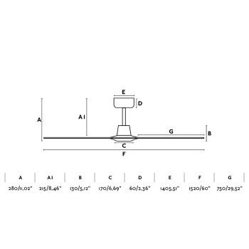 Faro Morea L barna fényforrás nélküli mennyezeti ventilátor (FAR-33519)   IP20