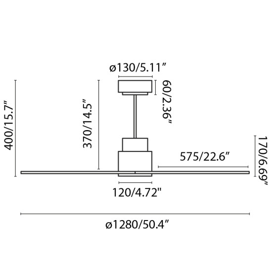 Faro Nassau M fekete-barna fényforrás nélküli mennyezeti ventilátor (FAR-33478WP)   IP20