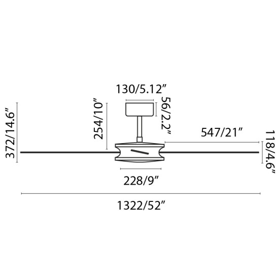 Faro Nuu L fehér LED mennyezeti csillár ventilátor (FAR-33722) LED 1 izzós IP20