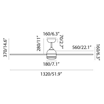 Faro Poros L fehér-barna LED mennyezeti csillár ventilátor (FAR-33524WP) LED 1 izzós IP20