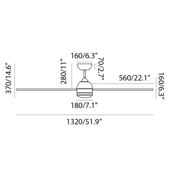 Faro Poros L fehér-barna LED mennyezeti csillár ventilátor (FAR-33524WP) LED 1 izzós IP20