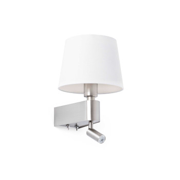 Faro Room nikkel-fehér olvasólámpás fali lámpa (FAR-29976) E27 2 izzós IP20