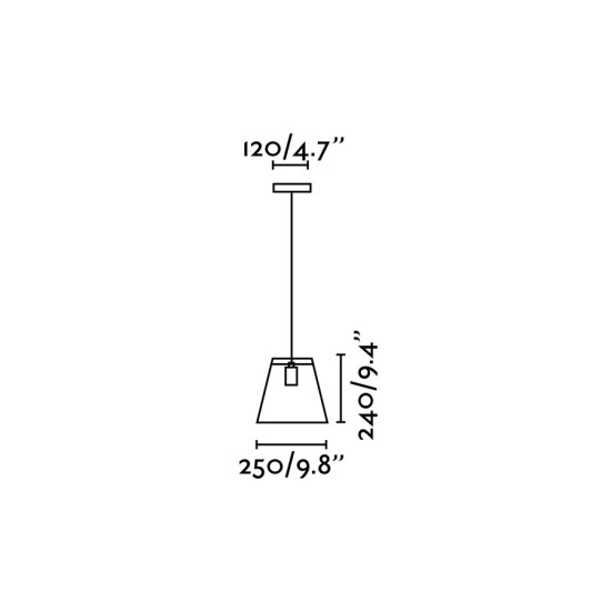 Faro Rose fekete-átlátszó függesztett lámpa (FAR-65082) E27 1 izzós IP20