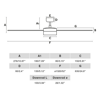 Faro Rudder L fehér-barna LED mennyezeti csillár ventilátor (FAR-34297-1TW) LED 1 izzós IP20