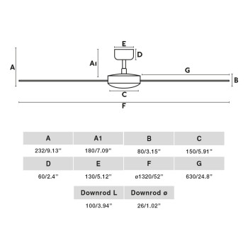 Faro Rudder L fehér-barna fényforrás nélküli mennyezeti ventilátor (FAR-34297)   IP20