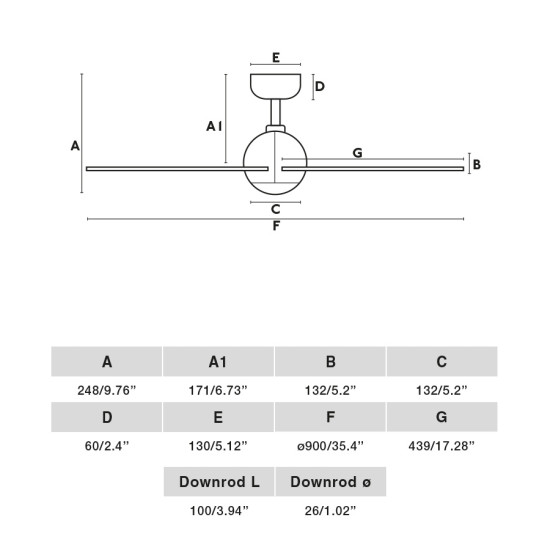 Faro Sfera S fehér fényforrás nélküli mennyezeti ventilátor (FAR-34270WP)   IP20