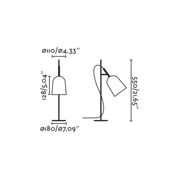 Faro Studio fekete asztali lámpa (FAR-28251) E14 1 izzós IP20