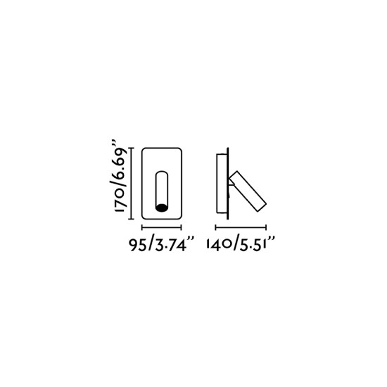 Faro Suau USB fekete LED fali lámpa (FAR-62116) LED 1 izzós IP20