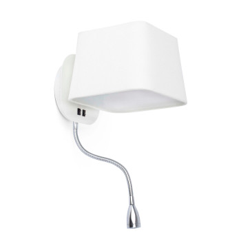 Faro Sweet fehér olvasólámpás fali lámpa (FAR-29950) E27 2 izzós IP20