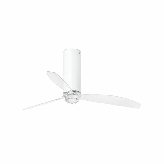 Faro Tube Fan M fehér-átlátszó LED mennyezeti csillár ventilátor (FAR-32034WP-9) LED 1 izzós IP20